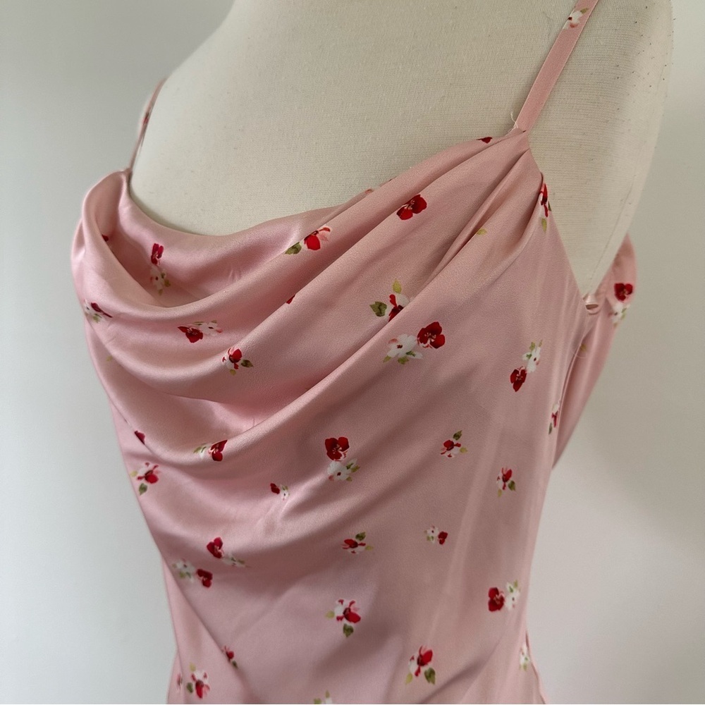 Ieena for Mac Duggal Floral Mini Dress Sz 0 Satin - Picture 9 of 13